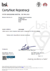 Ceryfikat Zarządzania Jakością ISO 9001:2015